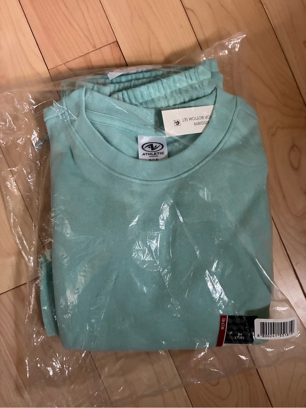 Athletic Works Seafoam Green Crewneck Sweatshirt Set 7/8
